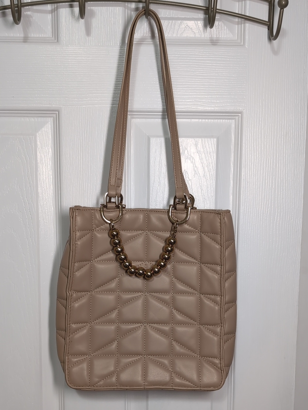 Zara Quilted Faux Leather Shoulder Bag